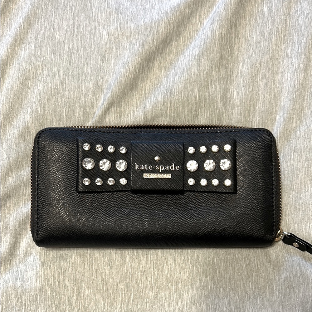 Kate Spade Black Leather Studded Wallet